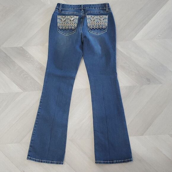 ND Weekend Curvy Women's Bootcut Jeans beautiful embroidery Cross pockets Size 6 - Picture 5 of 8